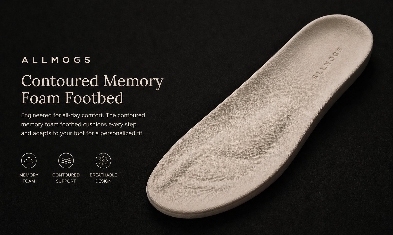 Contoured memory foam footbed